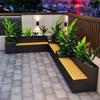 Outdoor Iron Planter Bench with Partition