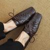 2026 New Style Lace-up Simple Shoes Women's Fashion Neutral Small Single Shoes Niche High-end Sense Thick Heeled Single Shoes