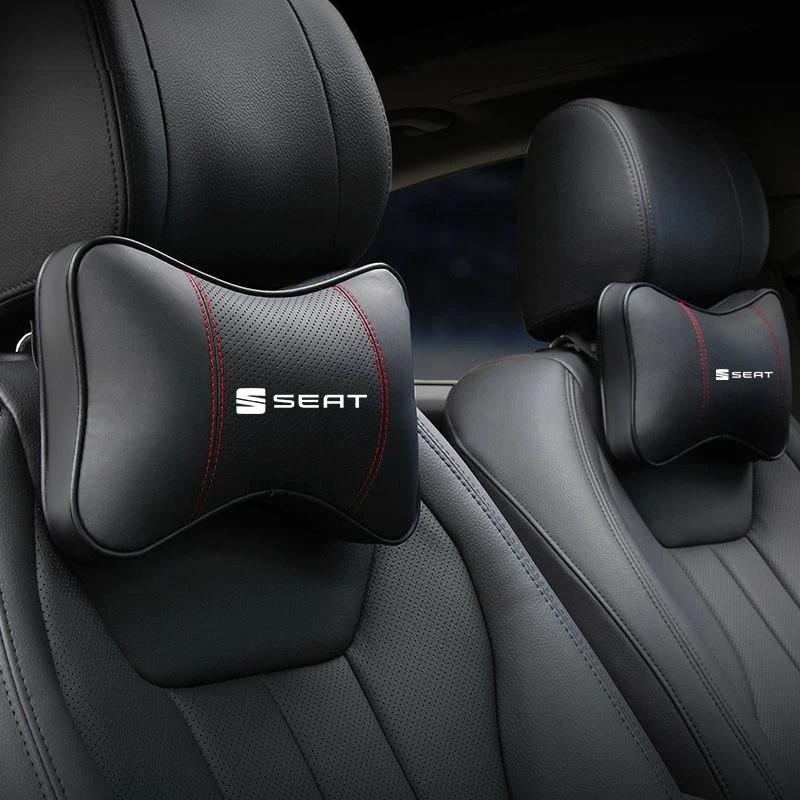 IFGU2 Universal Car Headrest Neck Pillow Seat Belt Shoulder Pads For Seat Ibiza FR Ateca Altea Leon Alhambra Exeo Arona Toledo Cupra