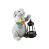 Adorable Rabbit Sun Lamp Sustainable Resin Statue Great For Lawn Tabletop Holiday Season Gift Choice