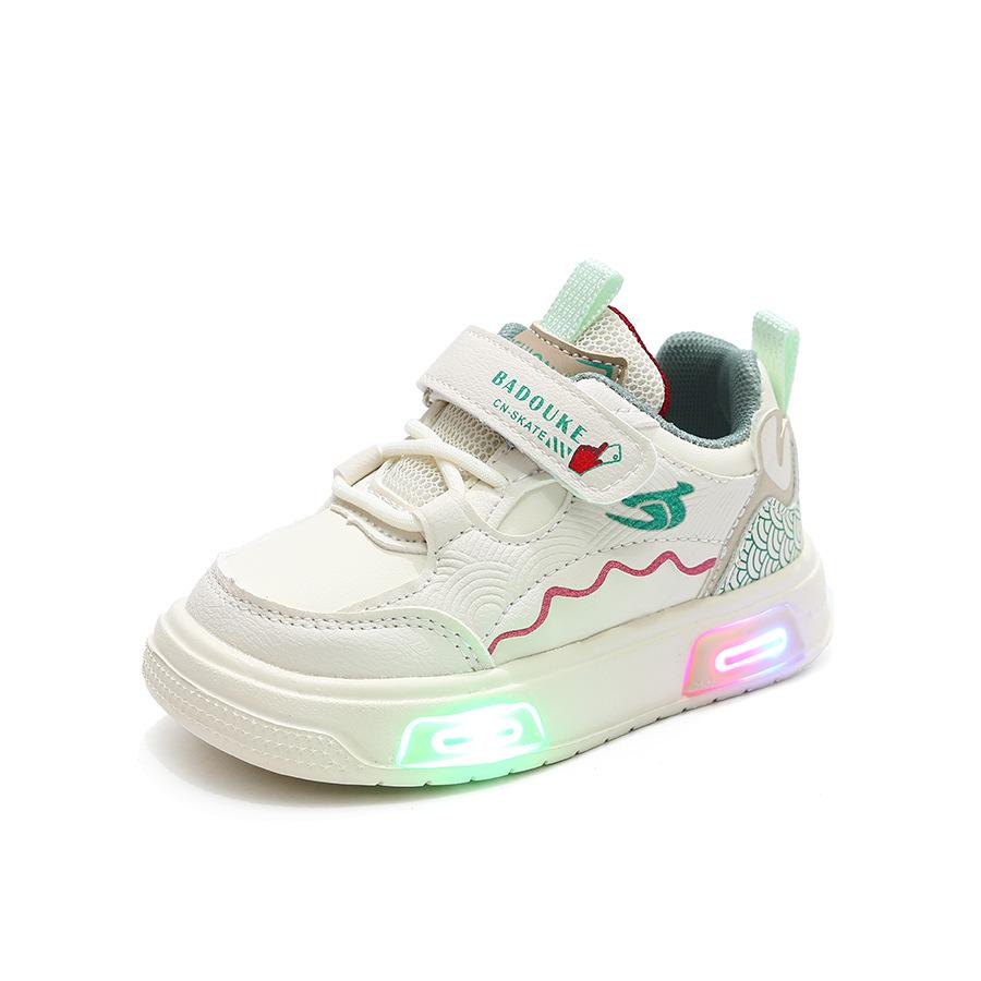 Autumn Kid Shoes New Fashion Versatile Sneakers Kid Soft Soles Anti Slip LED Lights Girl Shoe Lightweight Trendy Simple Boy Shoe