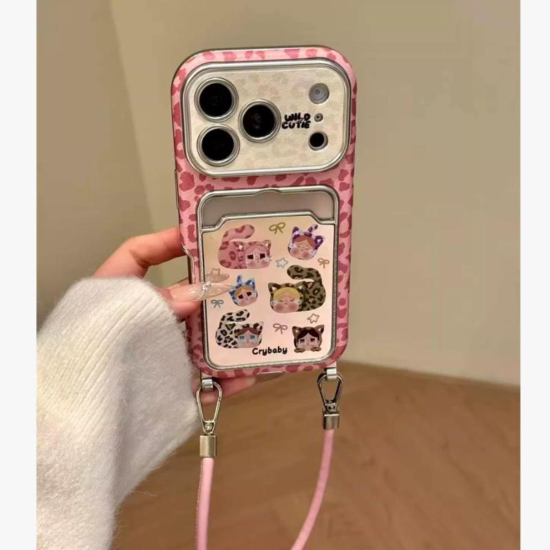 Cartoon crying baby is suitable for iPhone17Pro mobile phone case, Apple 16Pro mirror 15Pro card bag 14Pro lanyard.