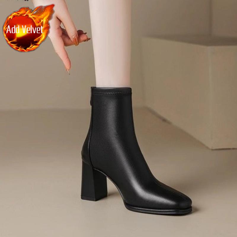 

Модные меховые ботильоны Осенне-зимние ботильоны до щиколотки для женщин Обувь на шпильке Готика Y2k В наличии Высокое качество Новинка Женская короткая обувь 40