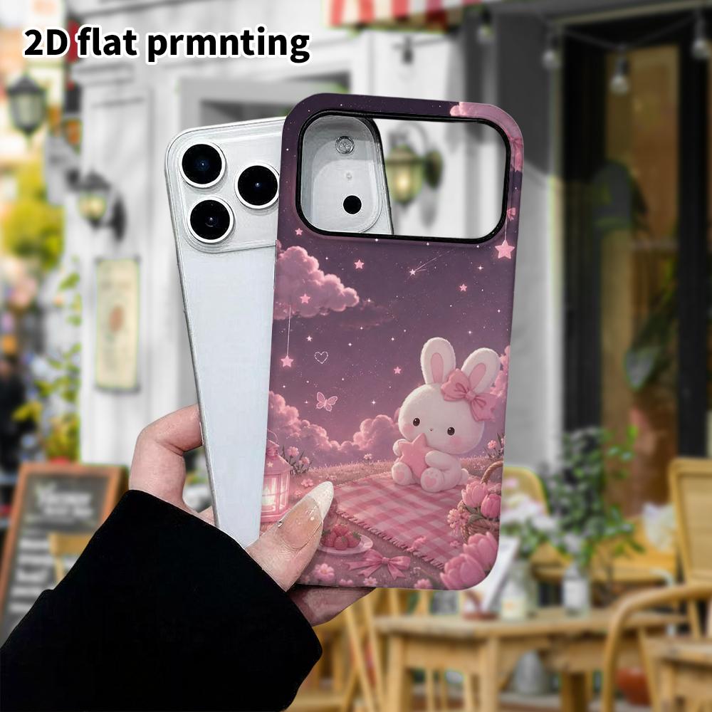 Phone Case: 2D Flat Design Suitable for iPhone 18, 17, 16, 15, 14, 13 Pro Film Protective Case, Couple Style, Starry Sky Rabbit, Christmas and Hallowe