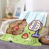 1pc Cartoon Capybara Blanket Lightweight Blanket Throw Blanket For Sofa, Bed, Travel, Camping, Livingroom, Office, Couch, Chair yy251010101