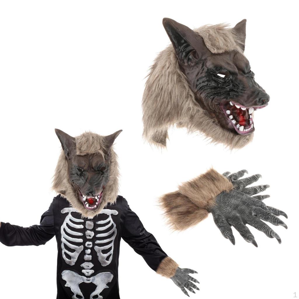 Scary WereMask Wolfs Mask Novelty Creative Props Comfortable Fancy Dress Half Face Costume for
