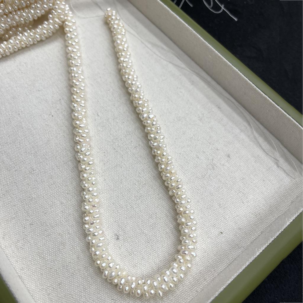 1String 9-10mm White Natural Freshwater Pearl, Handmade Caterpillar Shape Pearl Beads for Jewelry Making DIY Necklace, Bracelet Accessories 36cm