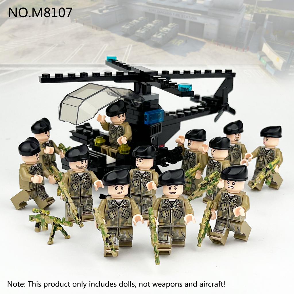 M8107 M1634 M1817 Military Building Block Minifigures Assault Division Special Forces Toys
