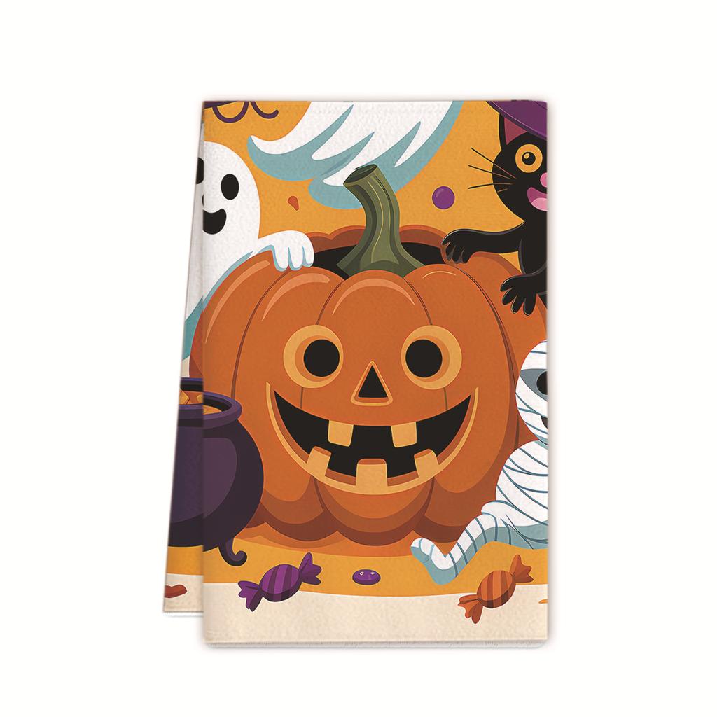 Halloween towel ornament gift microfiber printing kitchen towel special dish towel rag