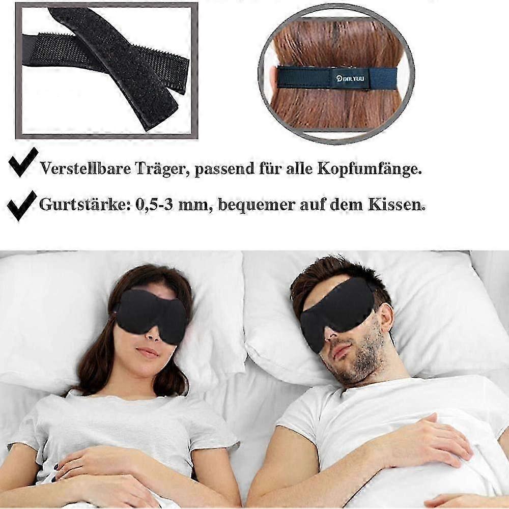 Sleep Mask for Women and Men, Patented Design 100% Blackout Night Mask Comfortable Eye Mask and Blindfold -Black