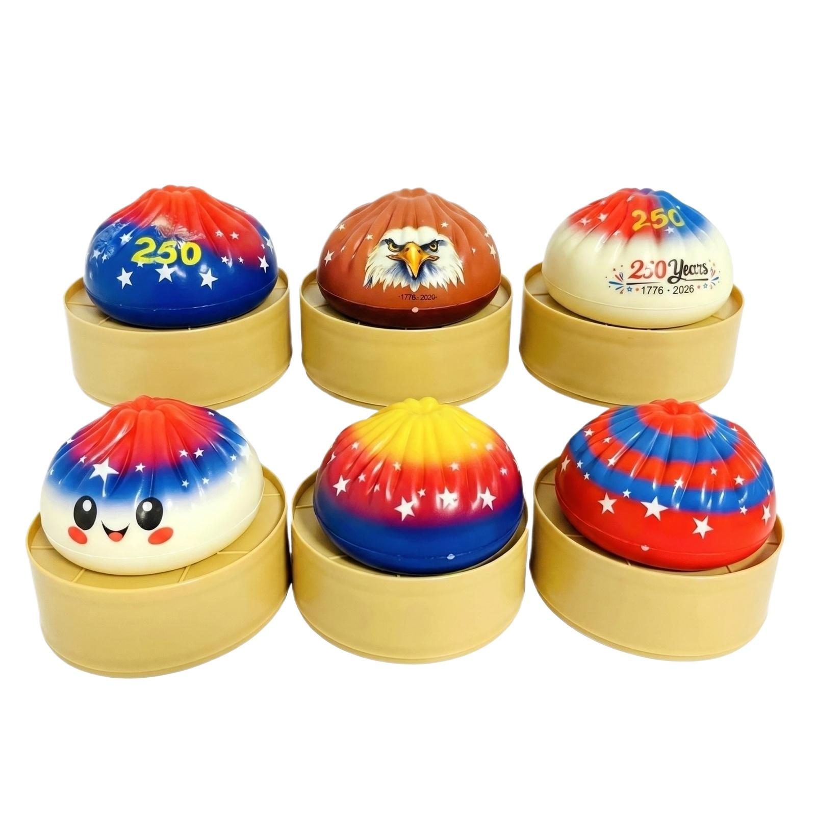 

Creative PU Material Colorful Large Steamed Bun Slow Stress Relief Toy(random Design) One Size