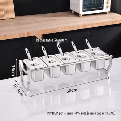 Stainless Steel Food Pan Set with Rack and Spoons