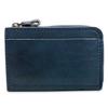 Mini portefeuille Tochigi en cuir véritable pour homme et femme, fermeture éclair en L, format compact, porte-cartes, porte-monnaie, fabriqué au Japon, cuir de vachette, fin (Marine)