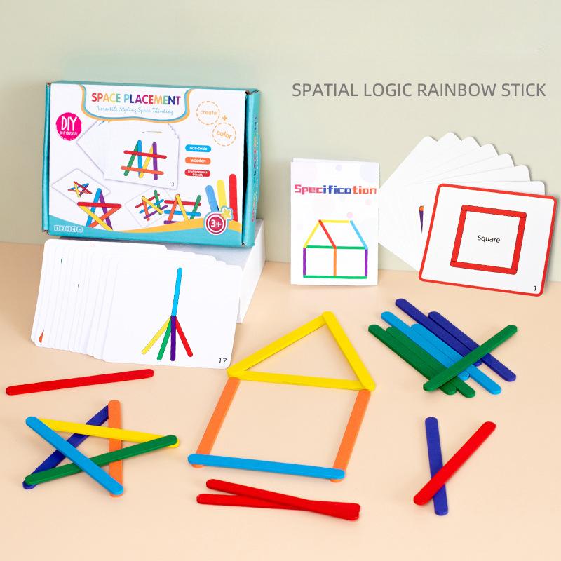 Wooden children's logical thinking early education puzzle, baby color cognition puzzle, building blocks puzzle, wooden toys