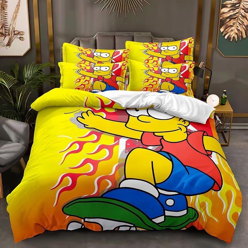 Funny Animation The Simpsons Duvet Cover Microfiber Bedding Set 3D Print Duvet Quilt Cover With Gifts Suitable for Boy and Girls
