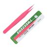 Nail Art Tools, Nail Art Pink Elbow Straight Tweezers, Diamond Clip Jewelry Tools