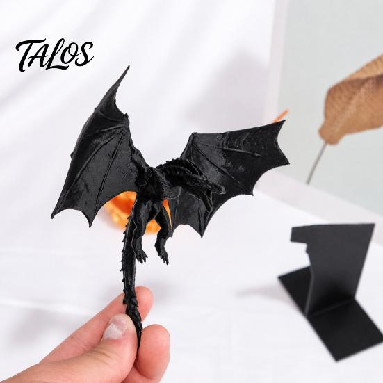 Feuerspeiende Drachenfigur für Schreibtisch Bücherregal Dekoration, 3D-gedruckter Drache, Fantasy Flug Sammlerstücke Thema Dekorationen Skulptur Haus