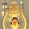 Holiday Gift for Children Christmas Lantern Night Light, Retro Santa/Snowman/Tree Handheld Oil Lamp with Festive Party Decoration Warm LED,