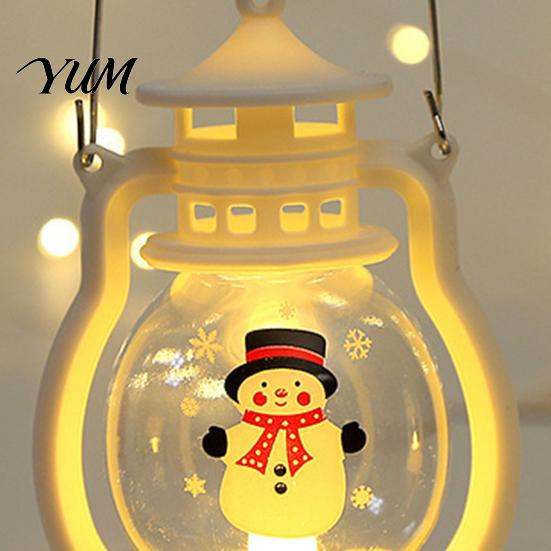 Holiday Gift for Children Christmas Lantern Night Light, Retro Santa/Snowman/Tree Handheld Oil Lamp with Festive Party Decoration Warm LED,