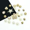 24/26PCS Fashion Shoe Charms Set Accessories Hole Shoe Buckle Golden Rhinestone Flower Pearl Chain DIY 3D Shoes Decorations Gift