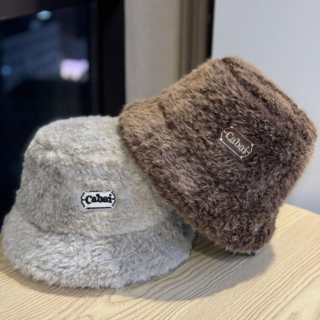 Fisherman Hat for Women Thickened To Keep Warm and Cold Proof Korean Style Fashionable Rabbit Fur Basin Hat Showing Face Small Bucket Hat Trendy