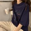 Women's Cotton Printed Crew Neck T-Shirt - Loose, Short Sleeve, Casual Summer Korean Style for Students and Couples