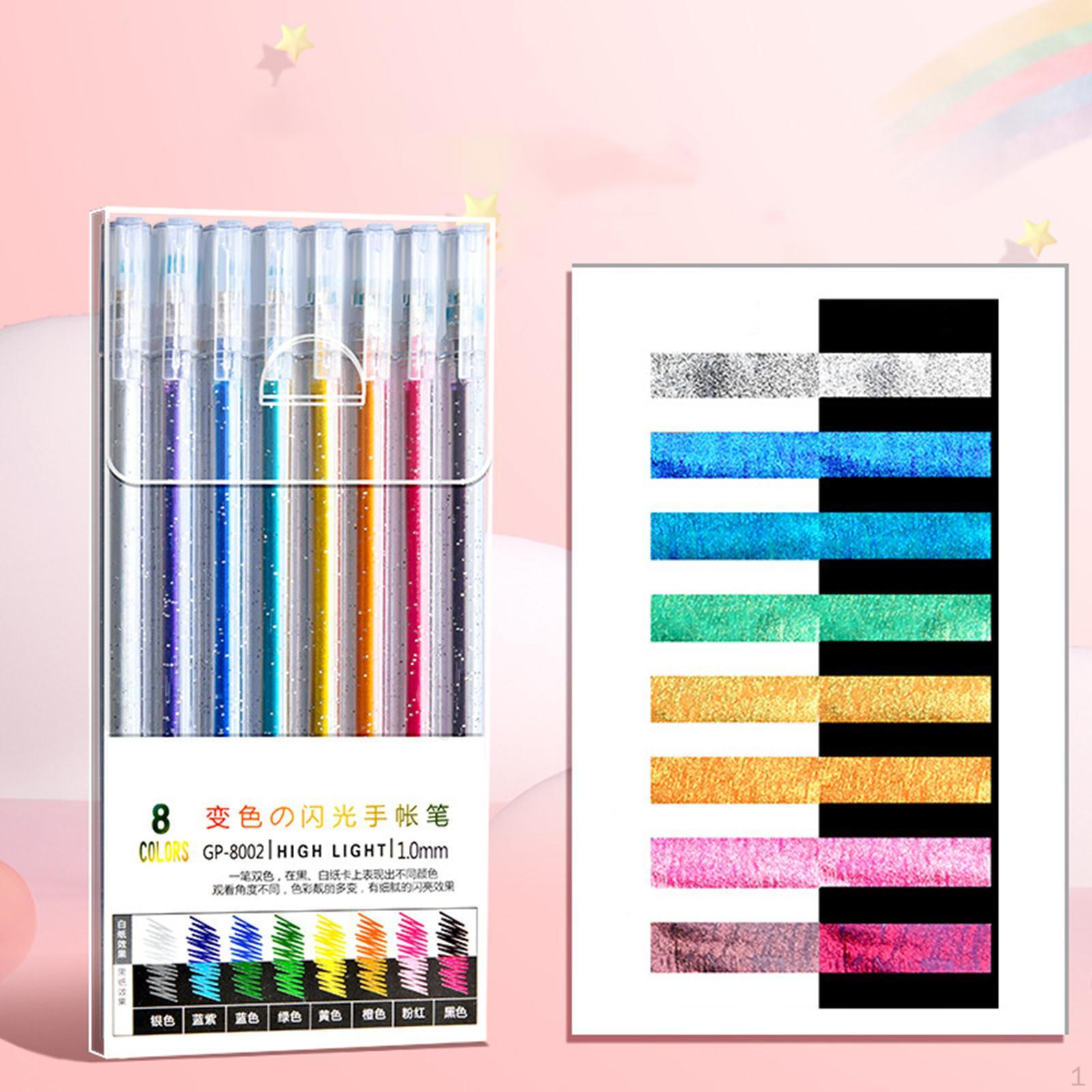 

Блестящие гелевые ручки Fine Point Art Канцелярские принадлежности Набор цветных ручек, шариковая ручка для открытки 8 Pens