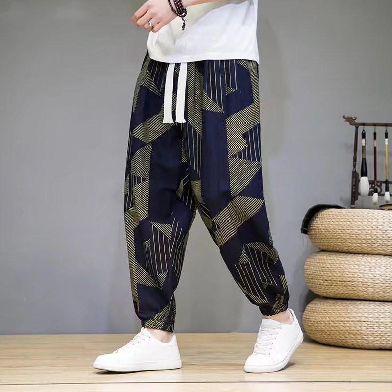 Man's Pants Summer Retro Casual Loose Pants Large Size Thin Breathable Pants
