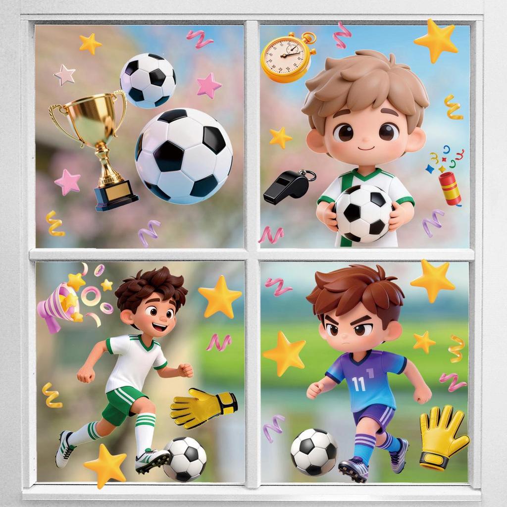 USA-Kanada-Mexiko Fußball-Weltmeisterschaft 2026 Aufkleber - Sportlicher Stil Elektrostatische Aufkleber für Jungen und Familienfans