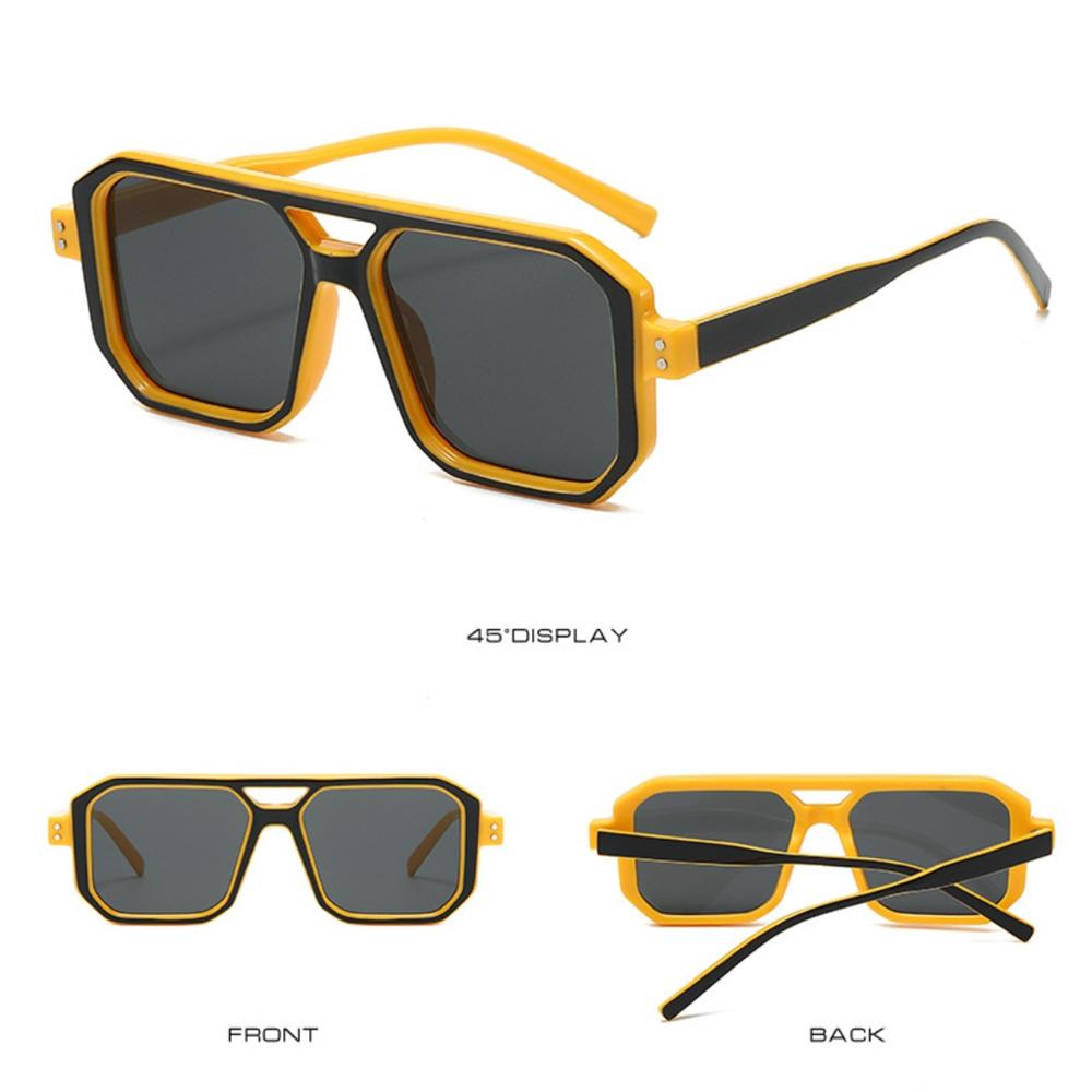 Candy Color Sunglasses Unisex Double Beam Sun Glasses Anti-UV Spectacles Personality Square Eyeglasses Simplity Goggles