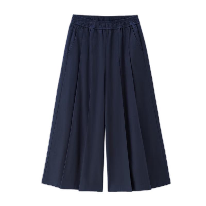 

Giordano Women s Pleated Tencel Wide-Leg Cropped Pants M