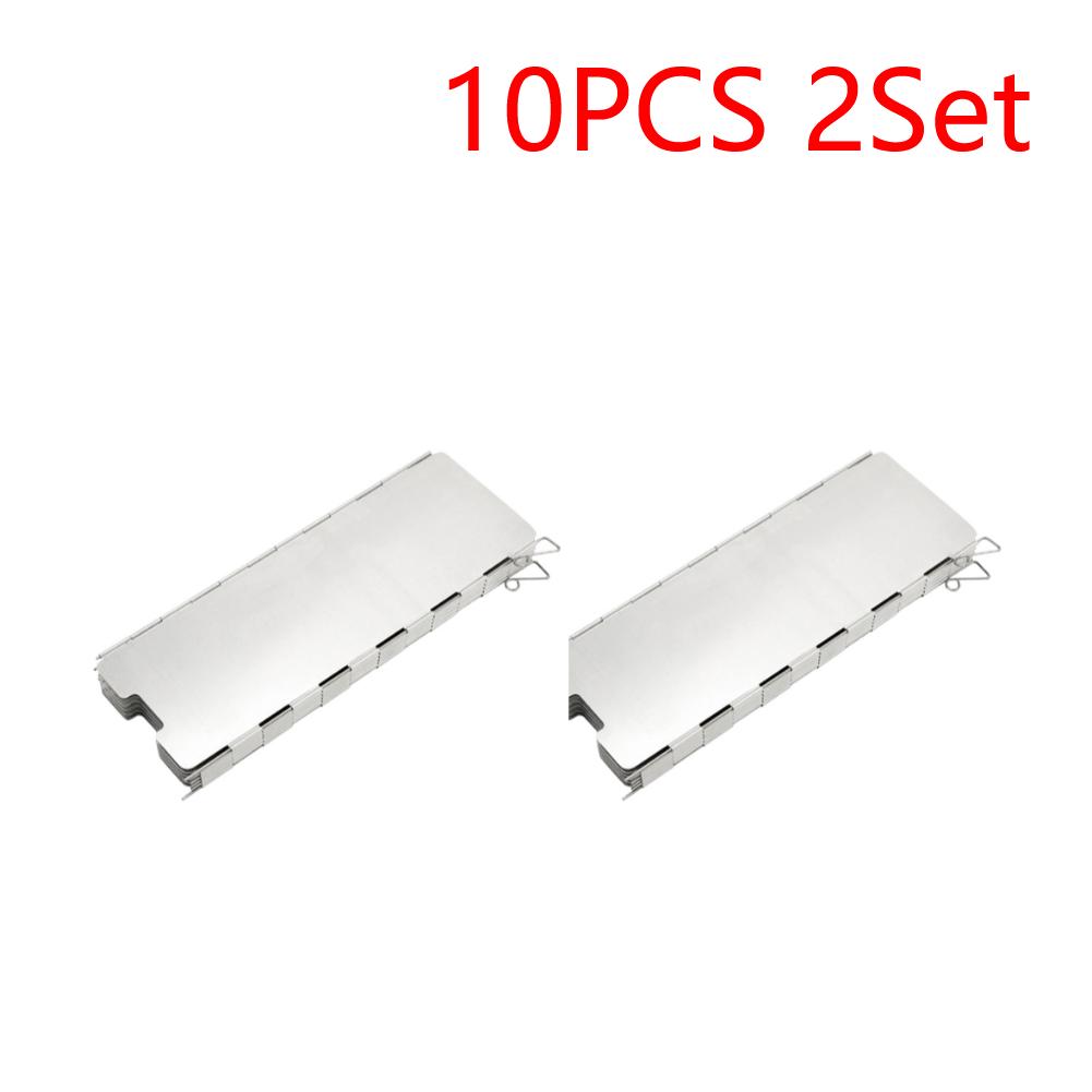 

2-5Set 8/10 Plates Folding Stove Windscreen with Storage Bag Aluminum Alloy Cooking Burner Windproof Screen for Camping Picnic