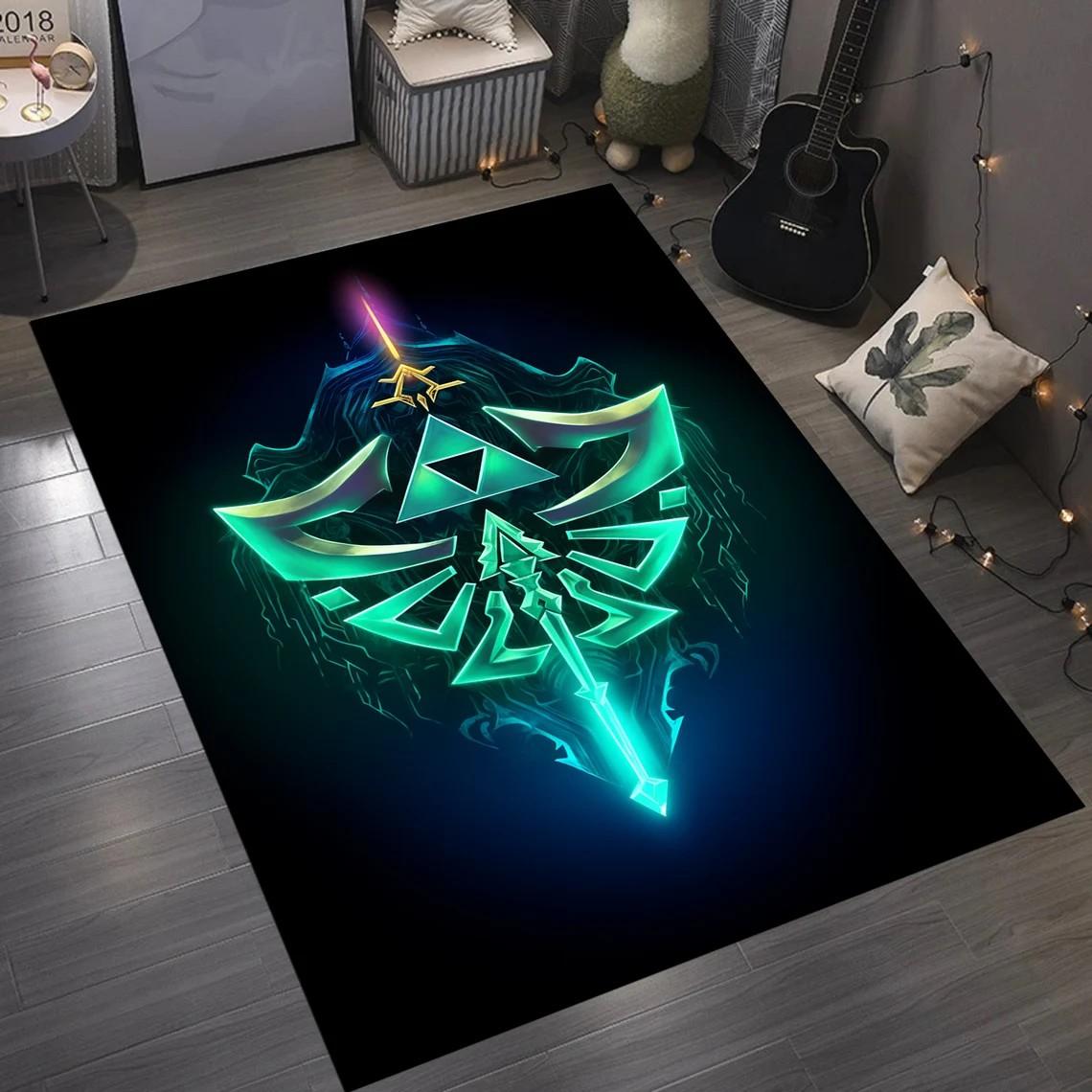 

Zelda Legend Rug Print Carpet for Living Room Decor Kid s Room Playmat Bedside Rug Balcony Leisure Sofa Rug Gift 80x120cm