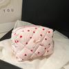 Fashion Flower Quilted Makeup Storage Bag Portable Travel Organizer Cosmetic Toiletry Pouch Cute Make Up Handbag Clutch Purse
