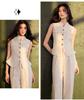 2026 Spring/Autumn Women's Wide-leg Pants & Vest Set with Starry Cape Top