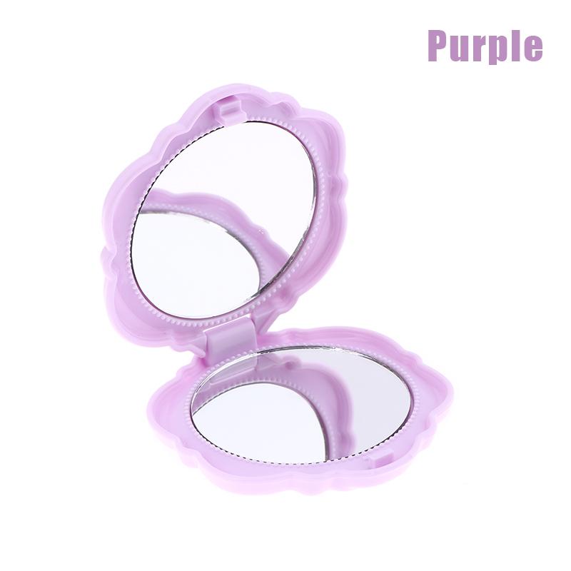 

1PCS Portable Retro Rose Flower Mini Mirror Small Pocket Makeup Mirror Double Sided Hand Mirrors Compact Cosmetic Beauty Tool фіолетовий
