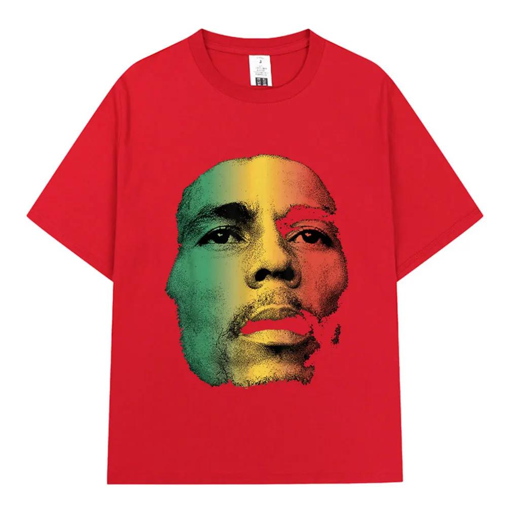 Retro Hip Hop T-shirts for men and women 100% cotton Bob Marley One Love Graphic T-shirt Reggae Short sleeve T-shirt Street wear