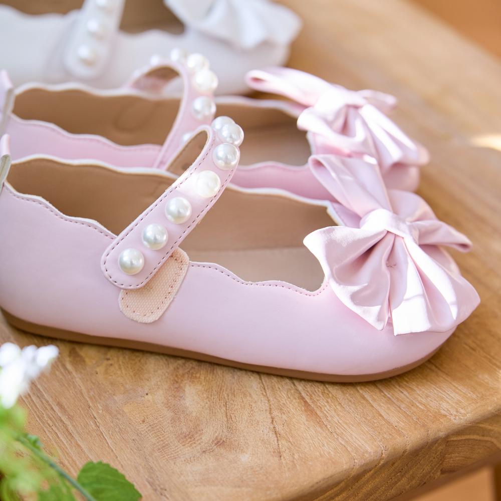 [Babyzzam] Girls' Milky Pearl Flats Pink [BB463-10009]