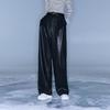 Sancai Women's PU Leather Loose Wide-Leg Pants