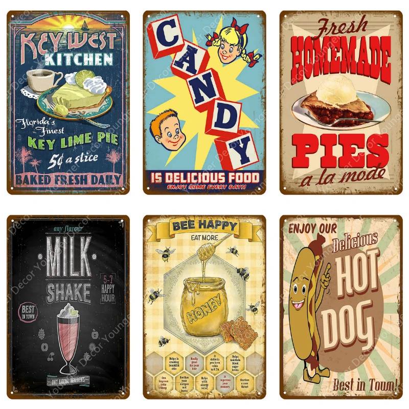 Wonder Bread Metal Signs Handmade Pies Vintage Poster Kitchen Decor Cafe Bar Shop Decorative Plate Food Cook Wall Sticker YI-154