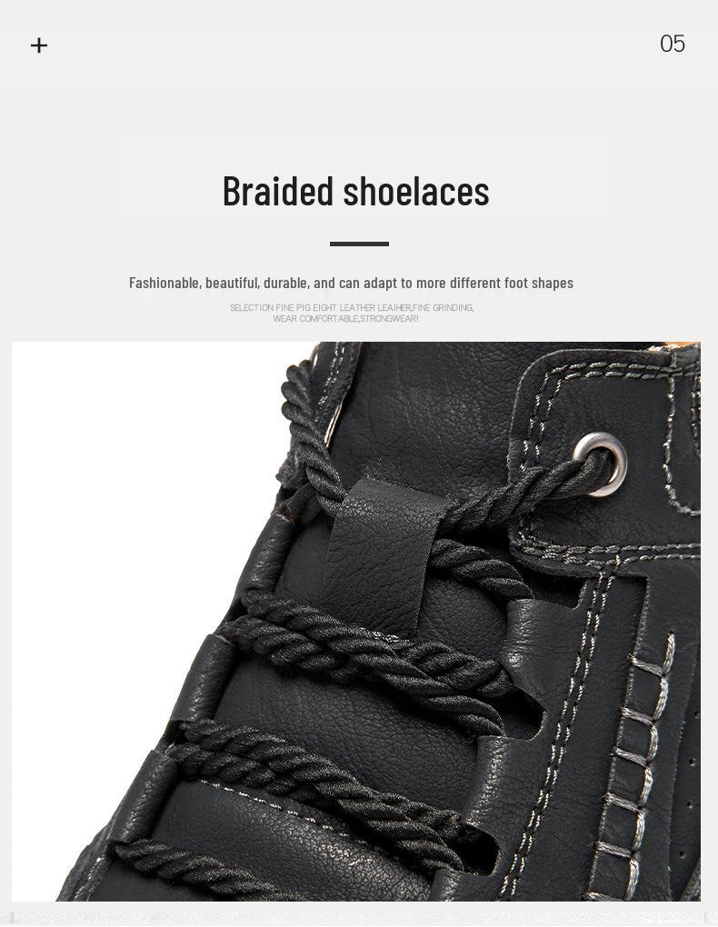 2025 Plus Size Hand-stitched Men's Leather Slip-on Casual Low-top Shoes for Spring