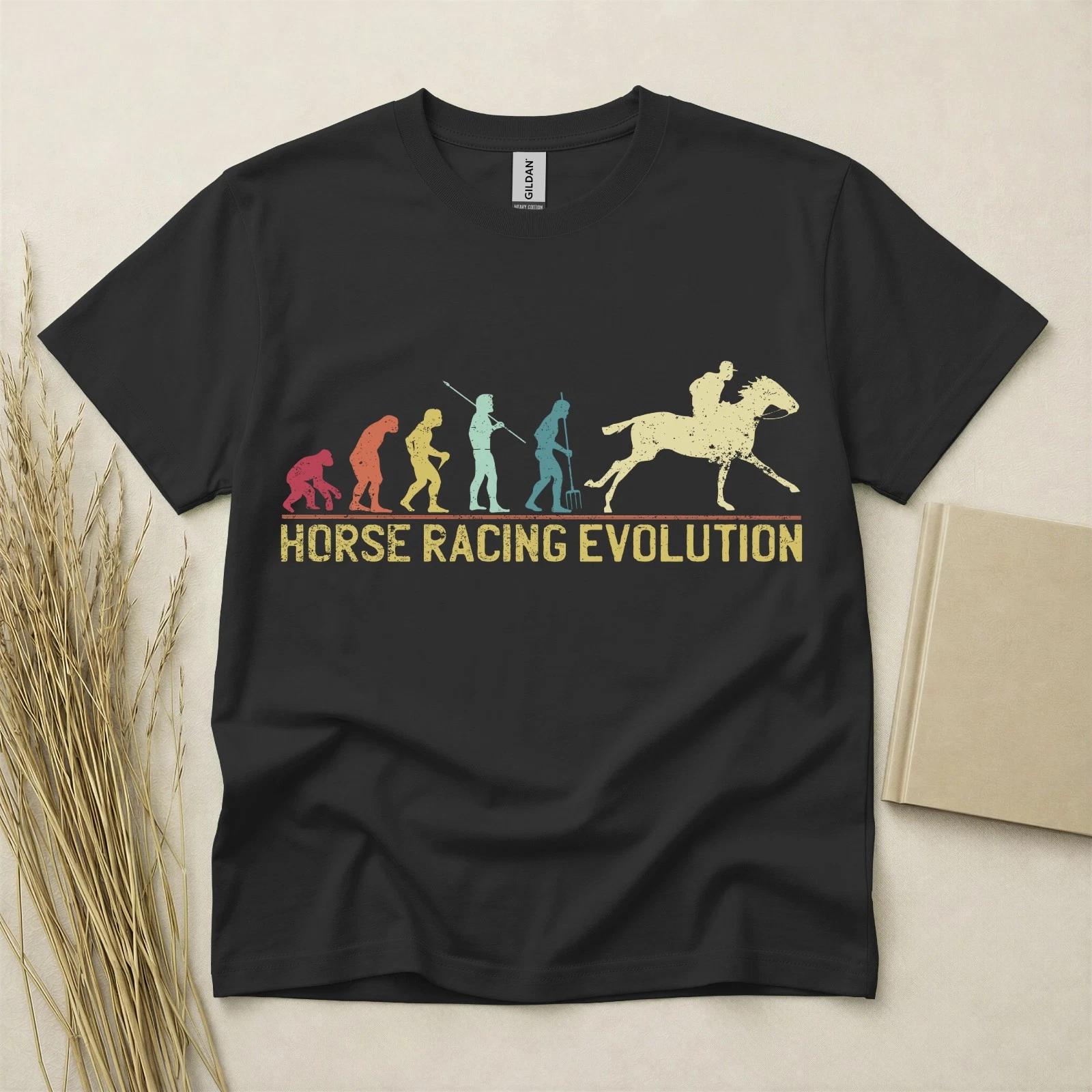 Horse Racing Evolution Children s Children s Children s T Children s T-shirt Funny Racing Gift Jockey Tee Gildan Cotton Top 100