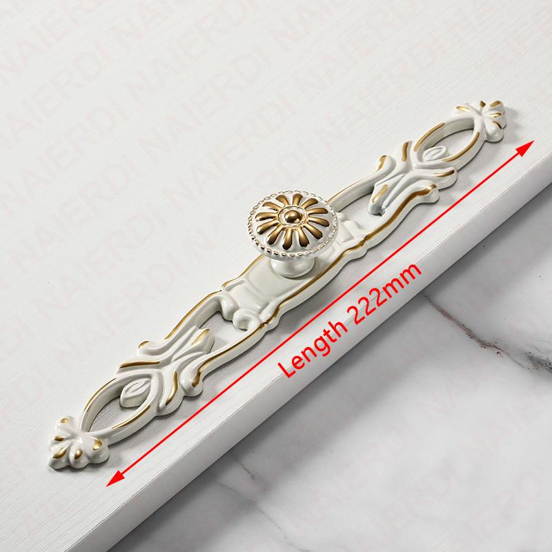 NAIERDI White Rose Flower Kitchen Cabinet Handles European Zinc Alloy Bronze Door Handles Drawer Knobs Furniture Hardware