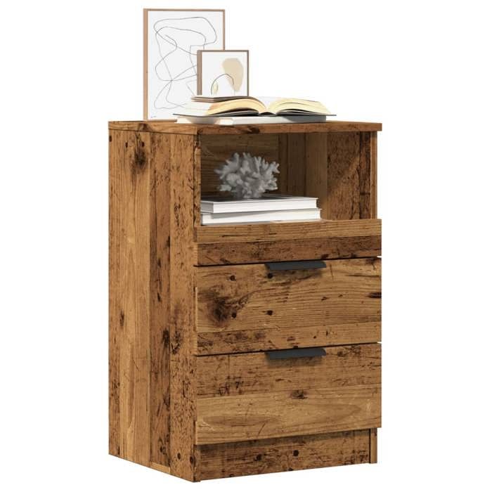 VidaXL Bedside Tables 2 Pcs Old Wood 40x36x65 Cm Engineered Wood, Cabinet, Bedroom Furniture, Stand of 856845