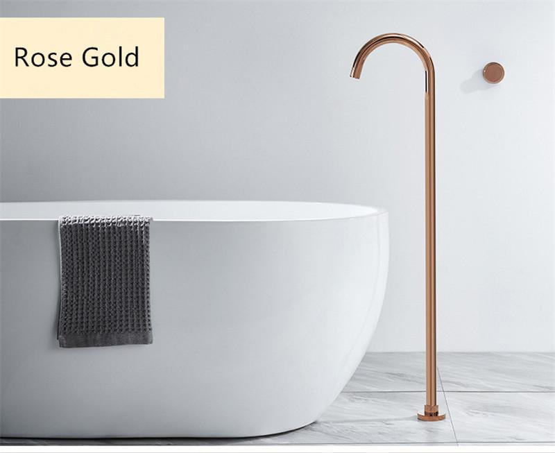 Tuqiu Brushed Gold Floor Mounted Bathtub Shower Faucet Black Bathtub Faucet Free Standing Bathroom Crane Bath Shower Mixer Tap