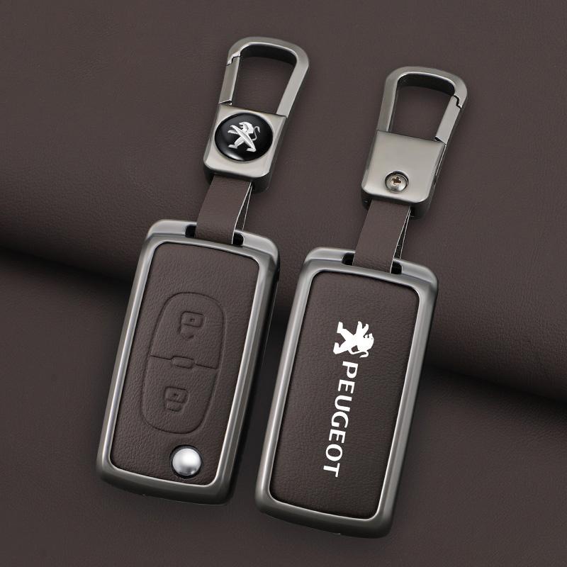 Zinc Alloy Car Key Case Cover Protection Shell For Peugeot 107 207 307 307S 308 407 607 807 3008 5008 Auto Key Bag Accessories
