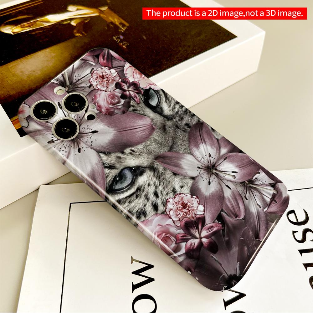 Floral Leopard Eye Phone Case All inclusive film hard phone case, compatible with iPhone 18 Pro Max 17 16 15 14 13 12 11
