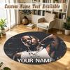 Round Rug Custom NameTravis Scott Pattern Non Slip Carpet Home Floor Decor