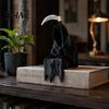 Personality Trend Collectibles 3D Printed Grim Reaper Statue with Coffee & Sickle, Gothic Desk Halloween Party Supplies Decor, Unique Dark Art