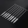 Drinking Straw Cleaning Brush Kit Straw Tube Pipe Cleaner Nylon Stainless Steel Long Handle Cleaning Brushes For Straws